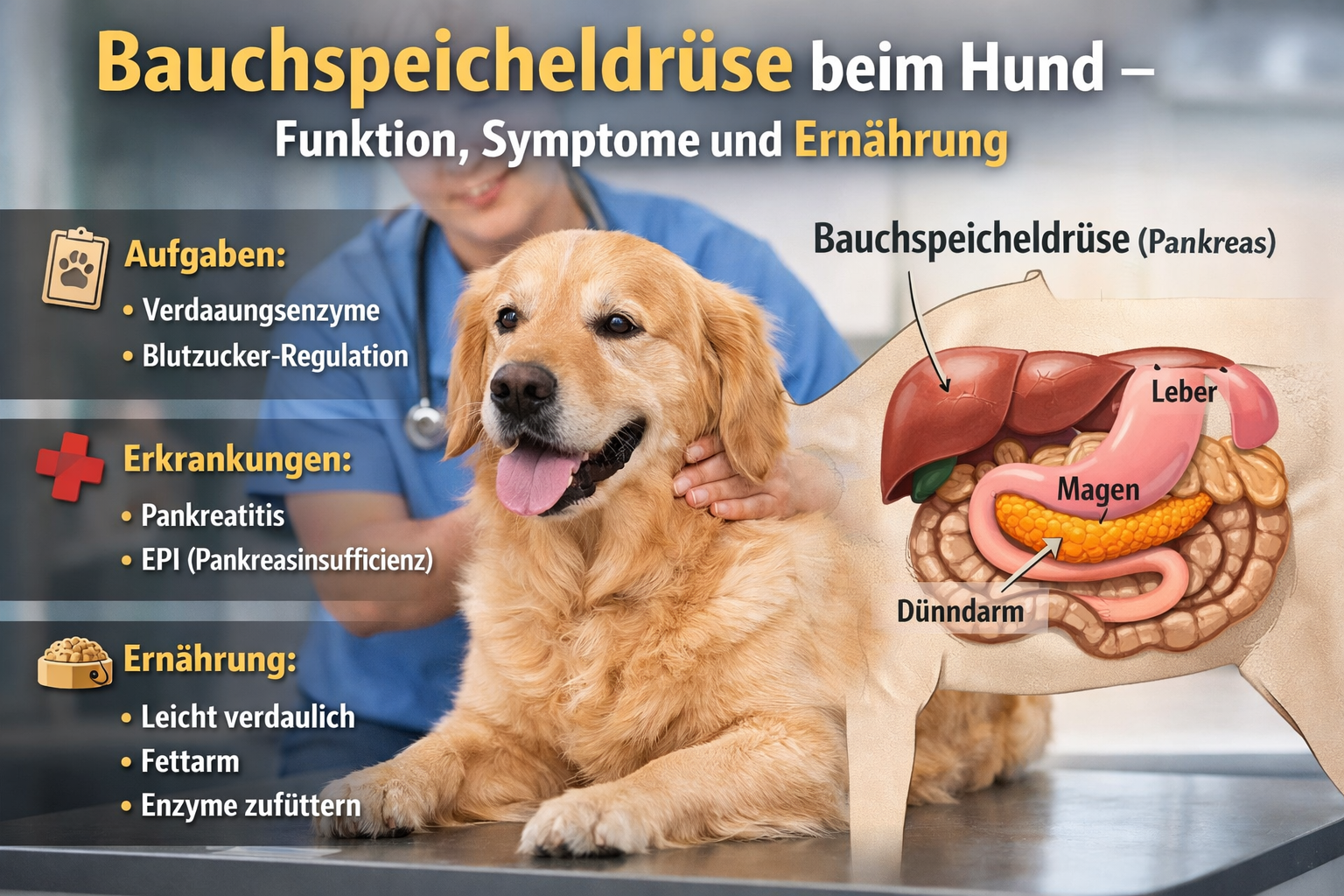 Die Bauchspeicheldrüse beim Hund -  ein kleines Organ mit großer Wirkung